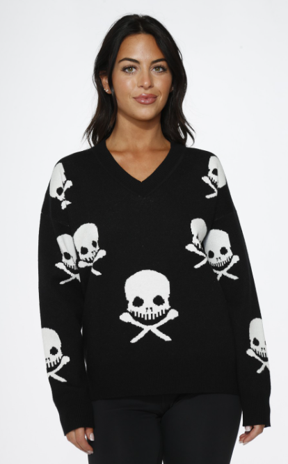 Women s Black Skull Sweater